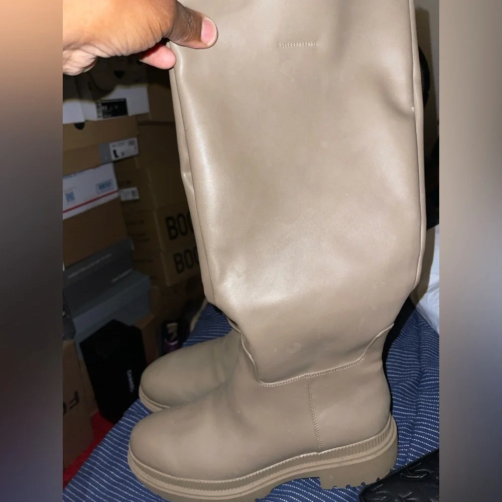 H&M Tan Knee-High lug Boots Brand New with Tags